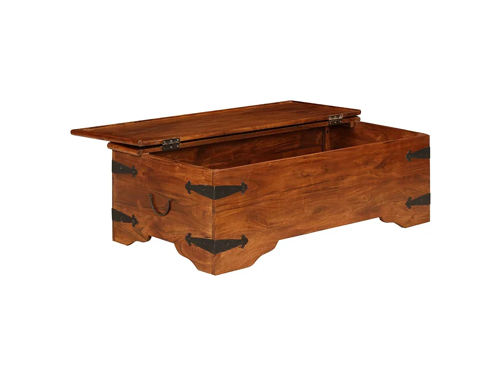 Tavolino da Salotto in Legno Acacia Finitura Ambra 110x55x35 cm