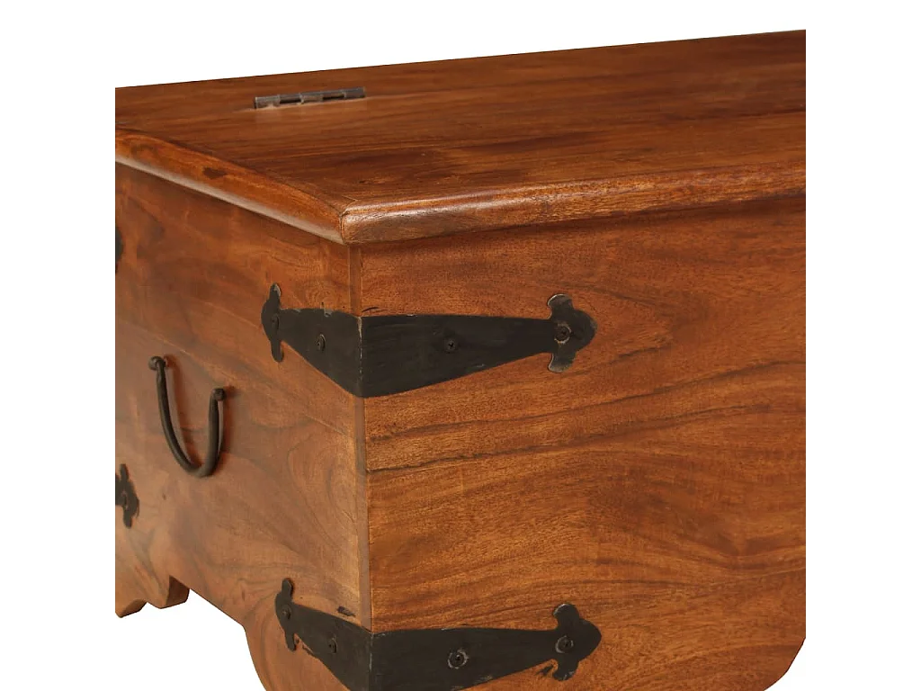 Tavolino da Salotto in Legno Acacia Finitura Ambra 110x55x35 cm