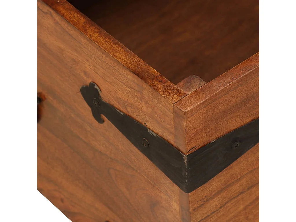 Tavolino da Salotto in Legno Acacia Finitura Ambra 110x55x35 cm
