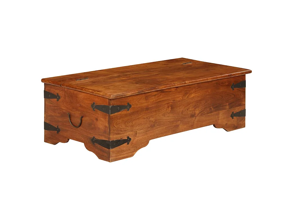 Tavolino da Salotto in Legno Acacia Finitura Ambra 110x55x35 cm