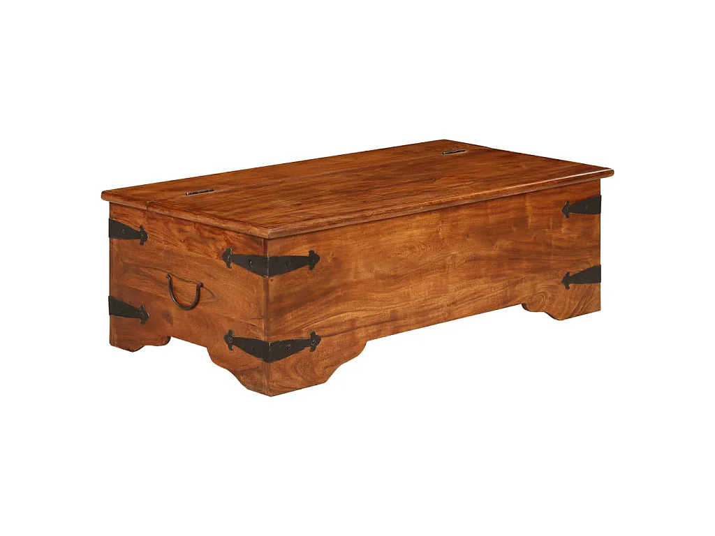 Tavolino da Salotto in Legno Acacia Finitura Ambra 110x55x35 cm