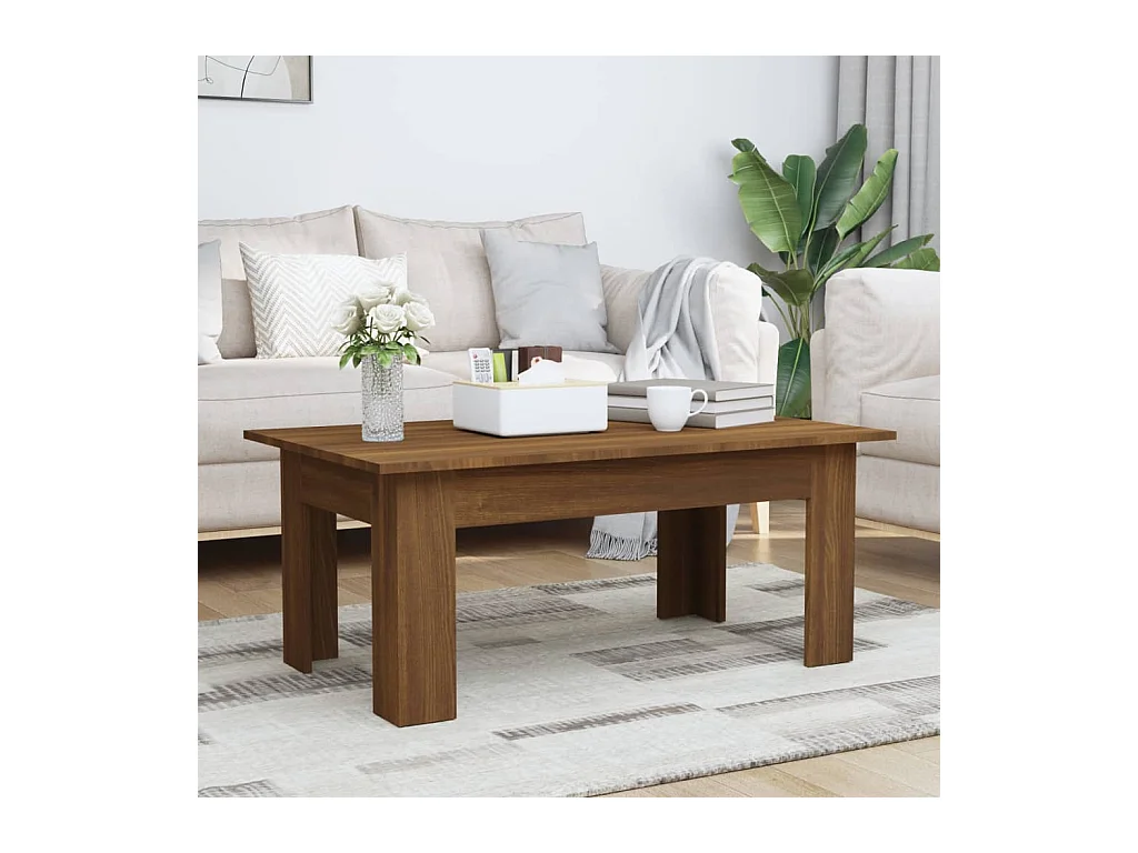 Table basse Chêne marron 100x60x42 cm Bois d'ingénierie