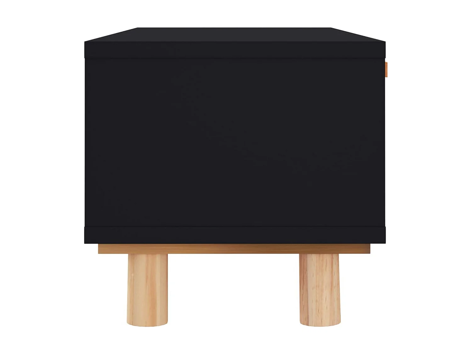 Tavolino Nero 80x40x30 cm Legno Multistrato e Massello di Pino