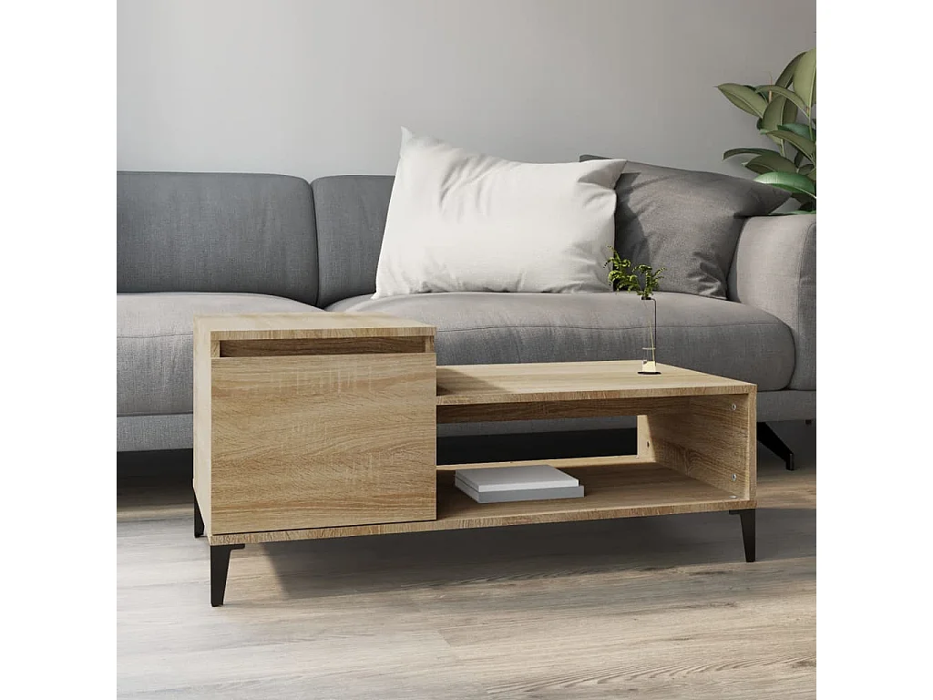 Table basse Chêne sonoma 100x50x45 cm Bois d'ingénierie