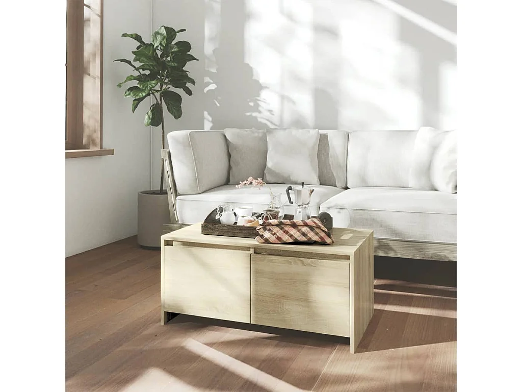 Salontafel 90x50x41,5 cm bewerkt hout sonoma eikenkleurig