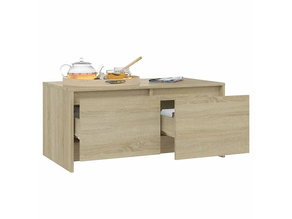 Table basse chêne sonoma 90x50x41,5 cm bois d'ingénierie