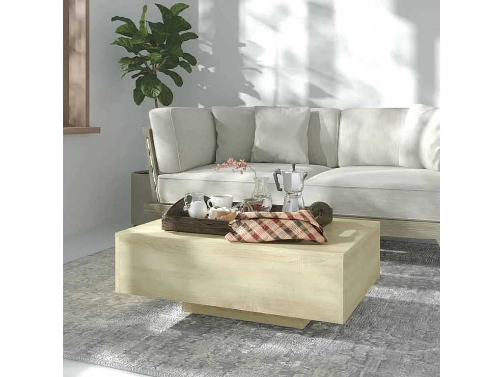 Table basse Chêne sonoma 85x55x31 cm Bois d'ingénierie