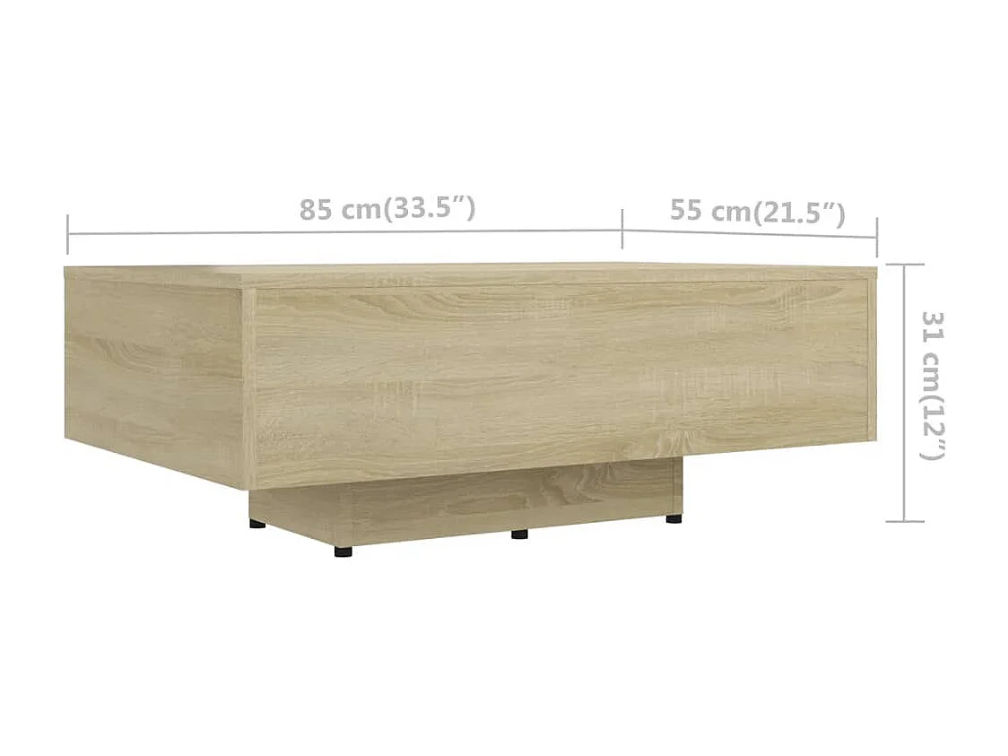Table basse Chêne sonoma 85x55x31 cm Bois d'ingénierie