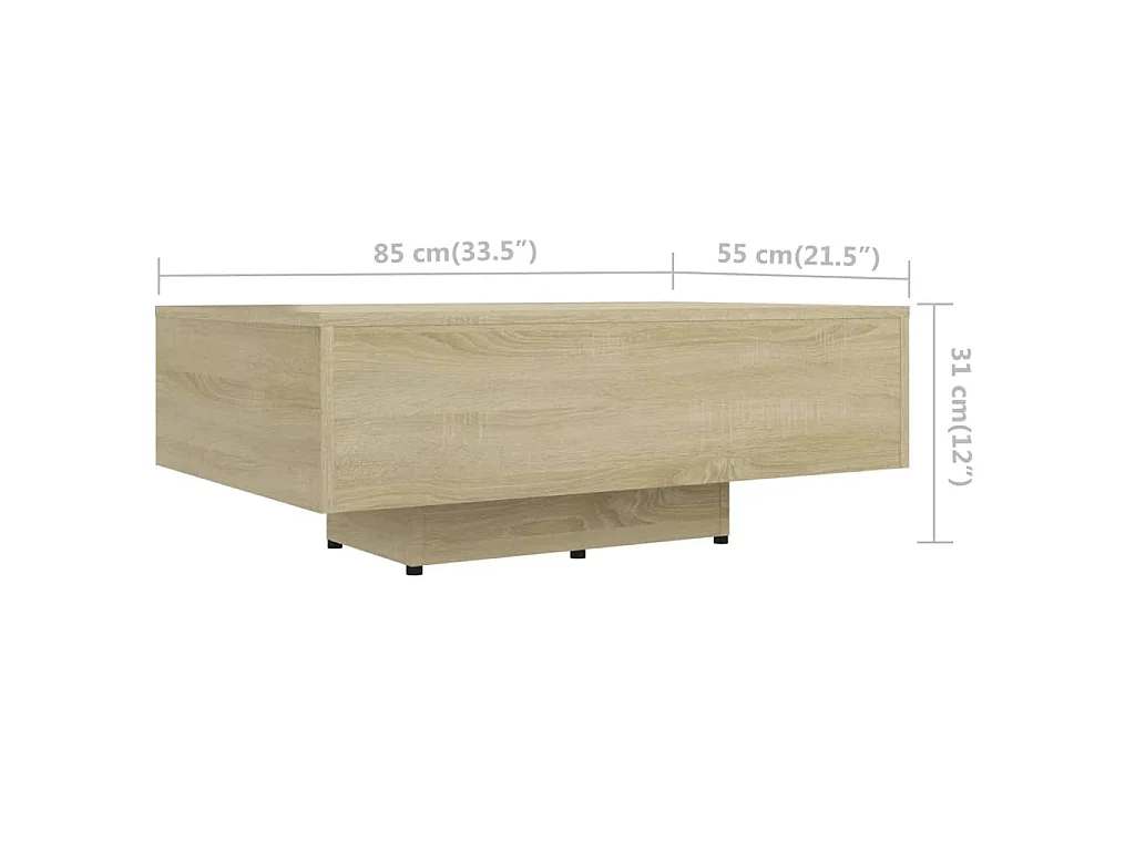 Tavolino da Salotto Rovere Sonoma 85x55x31cm Legno Multistrato