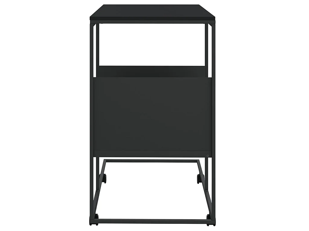 Beistelltisch mit Rollen Schwarz 55x36x63,5 cm Holzwerkstoff