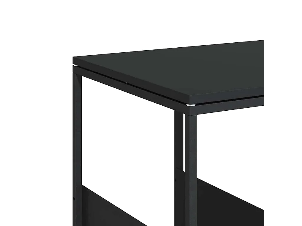 Beistelltisch mit Rollen Schwarz 55x36x63,5 cm Holzwerkstoff