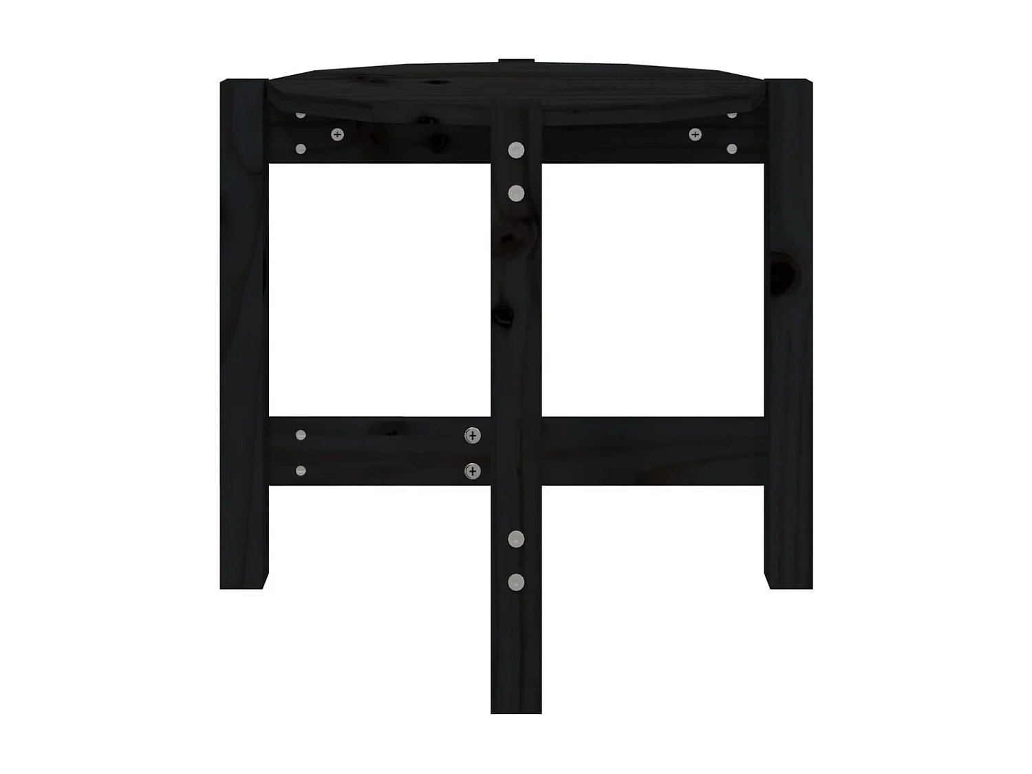 Table basse Noir Ø 52,5x45 cm Bois massif de pin