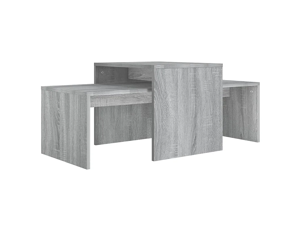 Ensemble table basse Sonoma gris 100x48x40 cm Bois d'ingénierie
