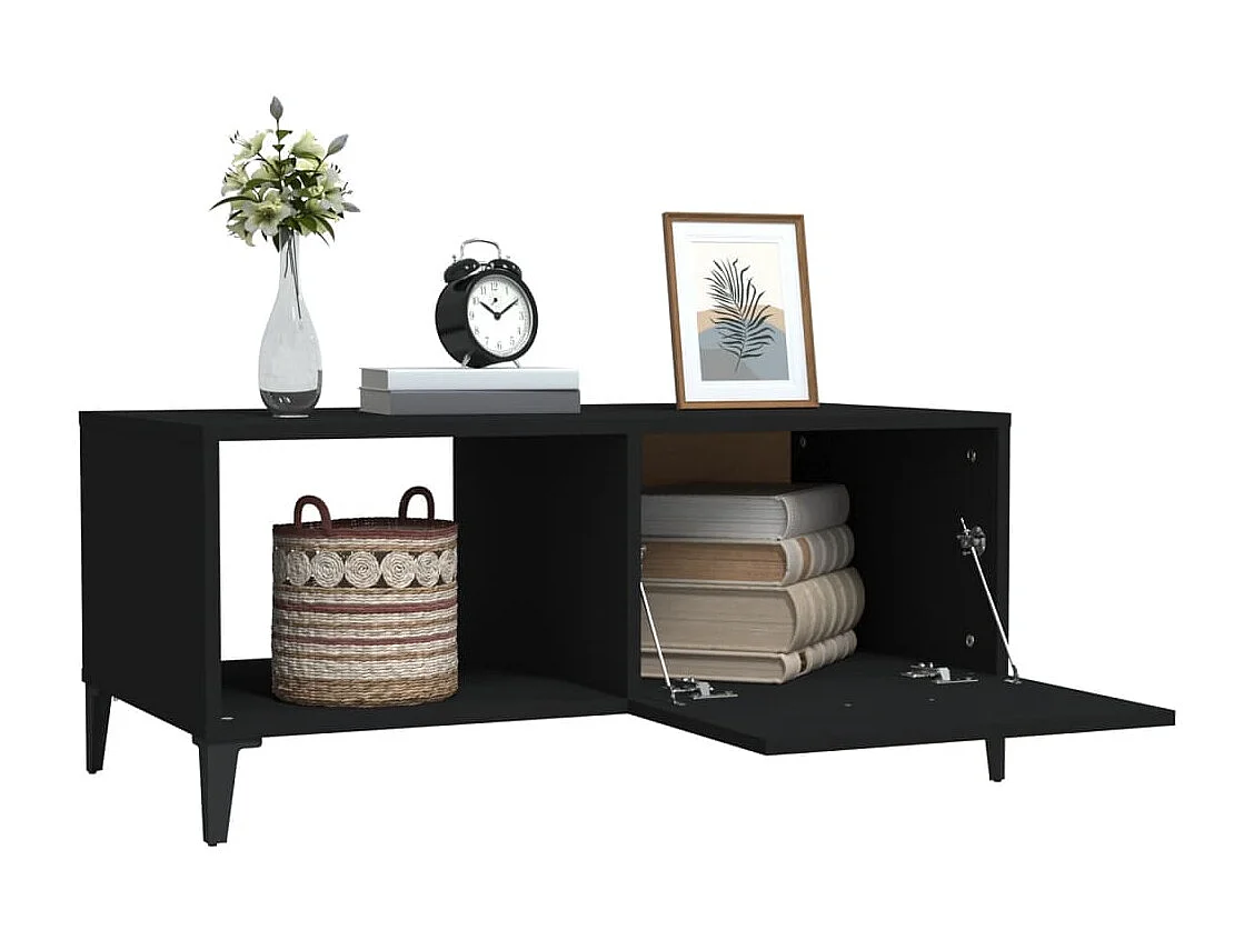 Salontafel 90x50x40 cm bewerkt hout zwart