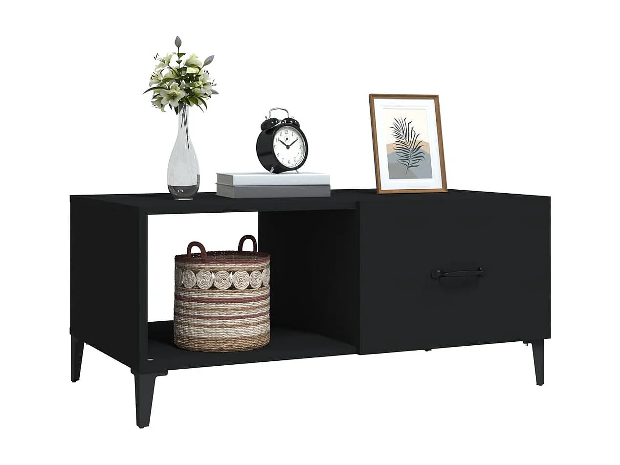 Salontafel 90x50x40 cm bewerkt hout zwart