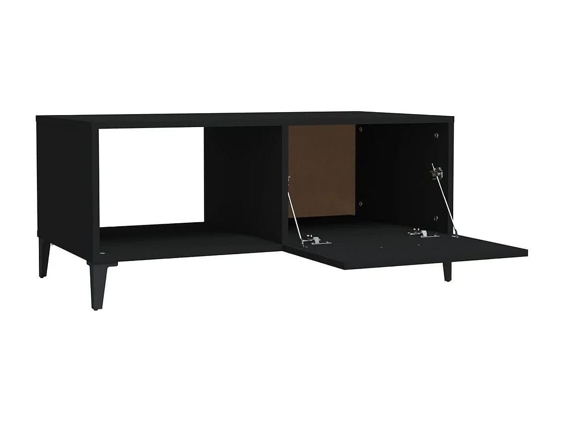 Tavolino da Salotto Nero 90x50x40 cm in Legno Multistrato