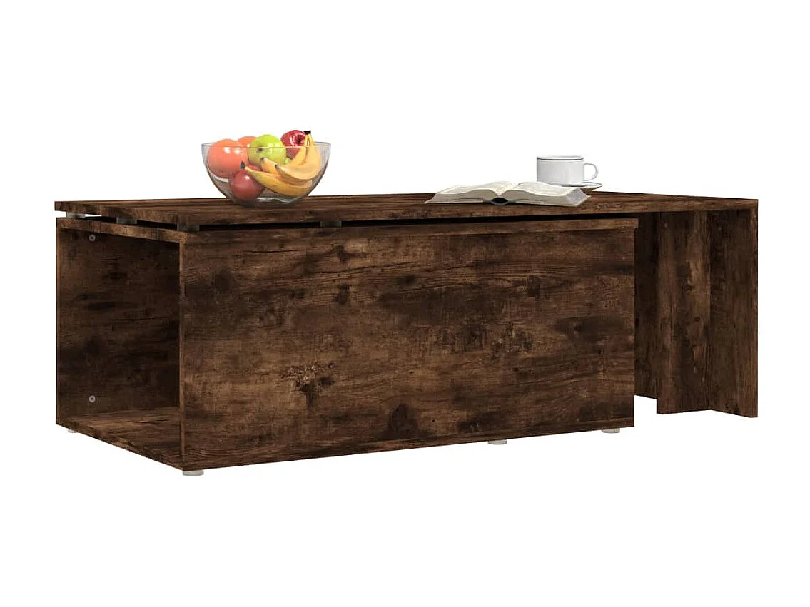 Tavolino da Salotto Rovere Fumo 150x50x35 cm Legno Multistrato