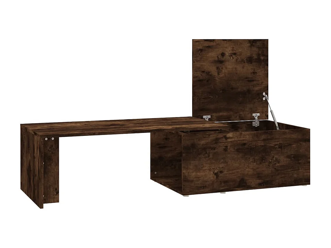 Tavolino da Salotto Rovere Fumo 150x50x35 cm Legno Multistrato