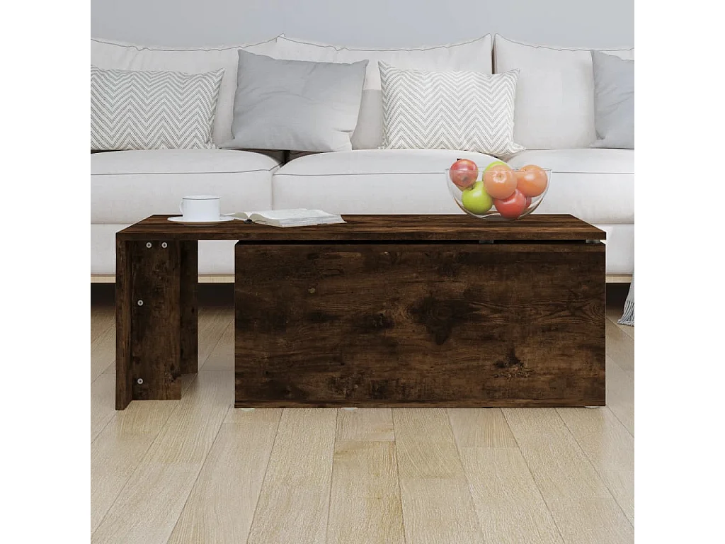 Table basse Chêne fumé 150x50x35 cm Bois d'ingénierie