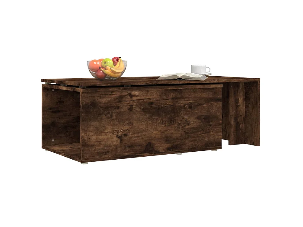 Table basse Chêne fumé 150x50x35 cm Bois d'ingénierie