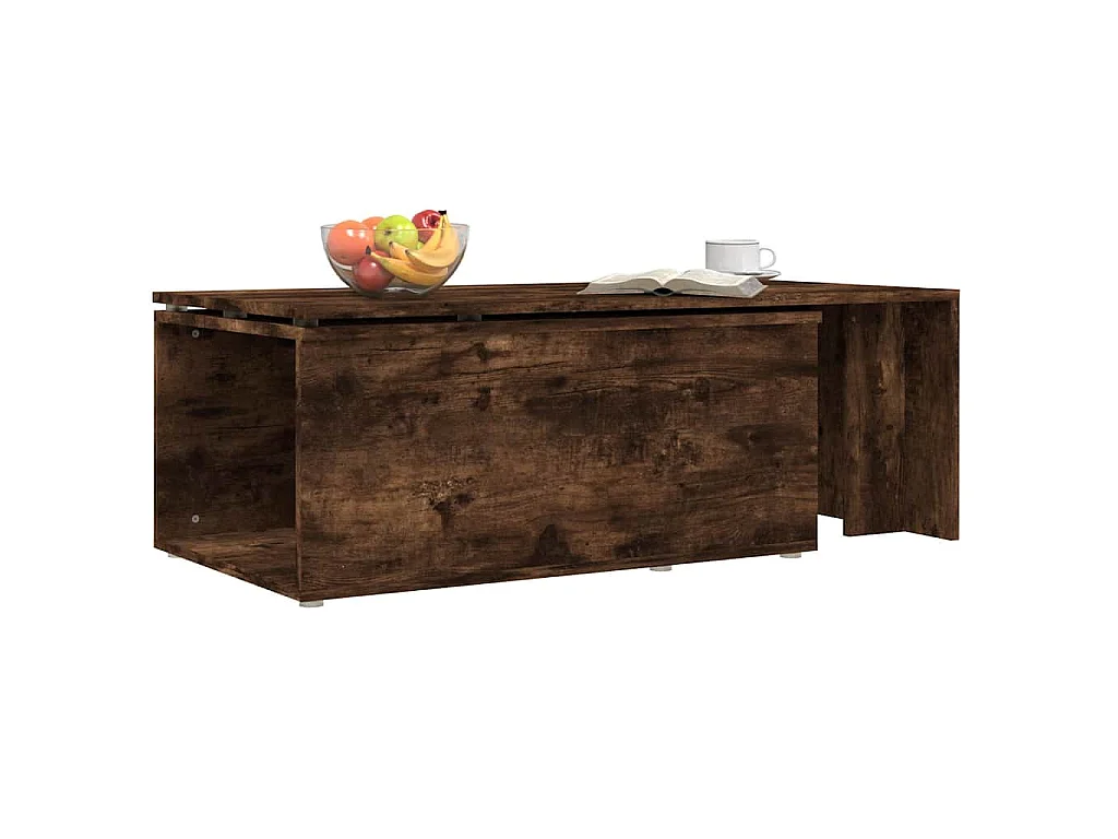 Table basse Chêne fumé 150x50x35 cm Bois d'ingénierie