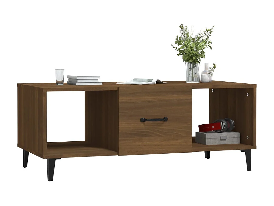 Mesa de centro 102x50x40 cm derivados madeira carvalho castanho