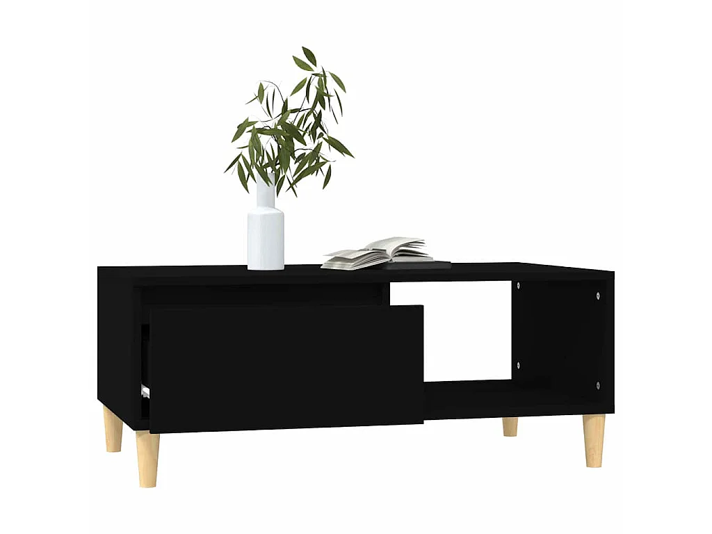 Table basse Noir 90x50x36,5 cm Bois d'ingénierie