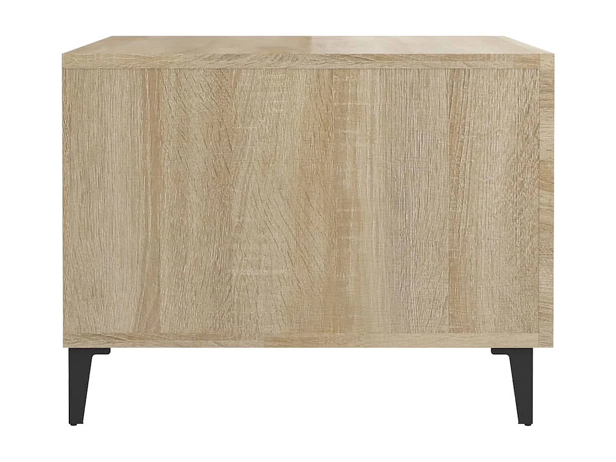 Tavolino da Salotto Gambe in Metallo Rovere Sonoma 50x50x40 cm