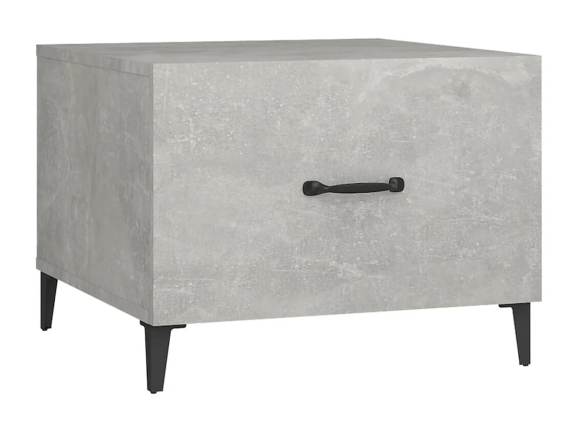 Salontafel met metalen poten 50x50x40 cm betongrijs