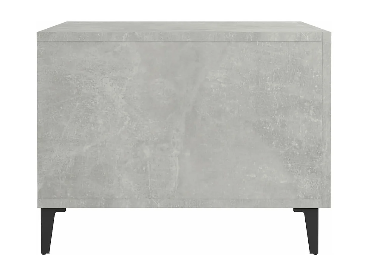 Salontafel met metalen poten 50x50x40 cm betongrijs