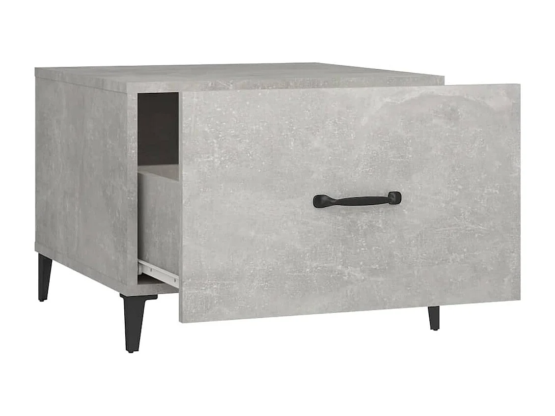 Table basse avec pieds en métal Gris béton 50x50x40 cm