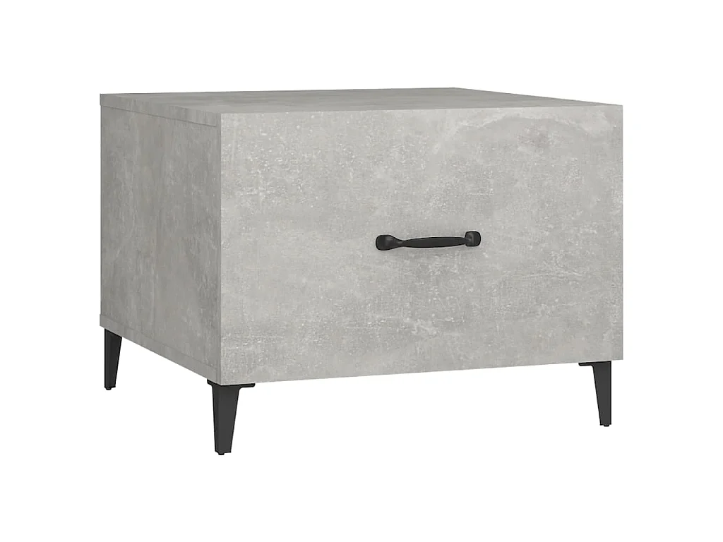 Salontafel met metalen poten 50x50x40 cm betongrijs