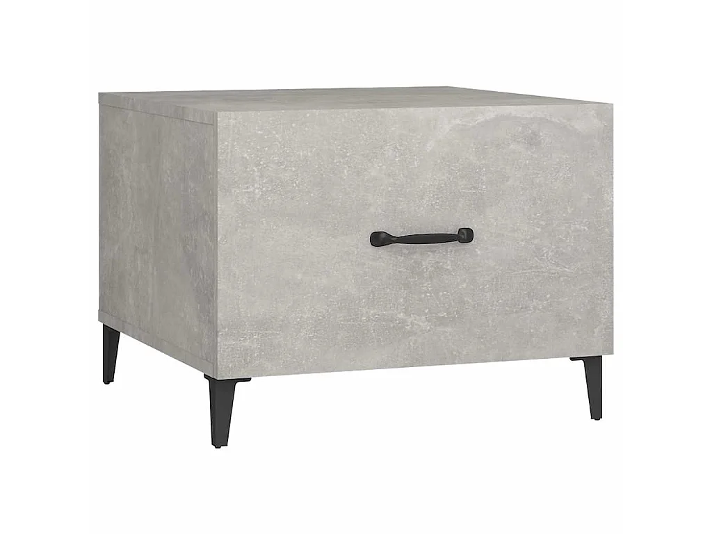 Table basse avec pieds en métal Gris béton 50x50x40 cm