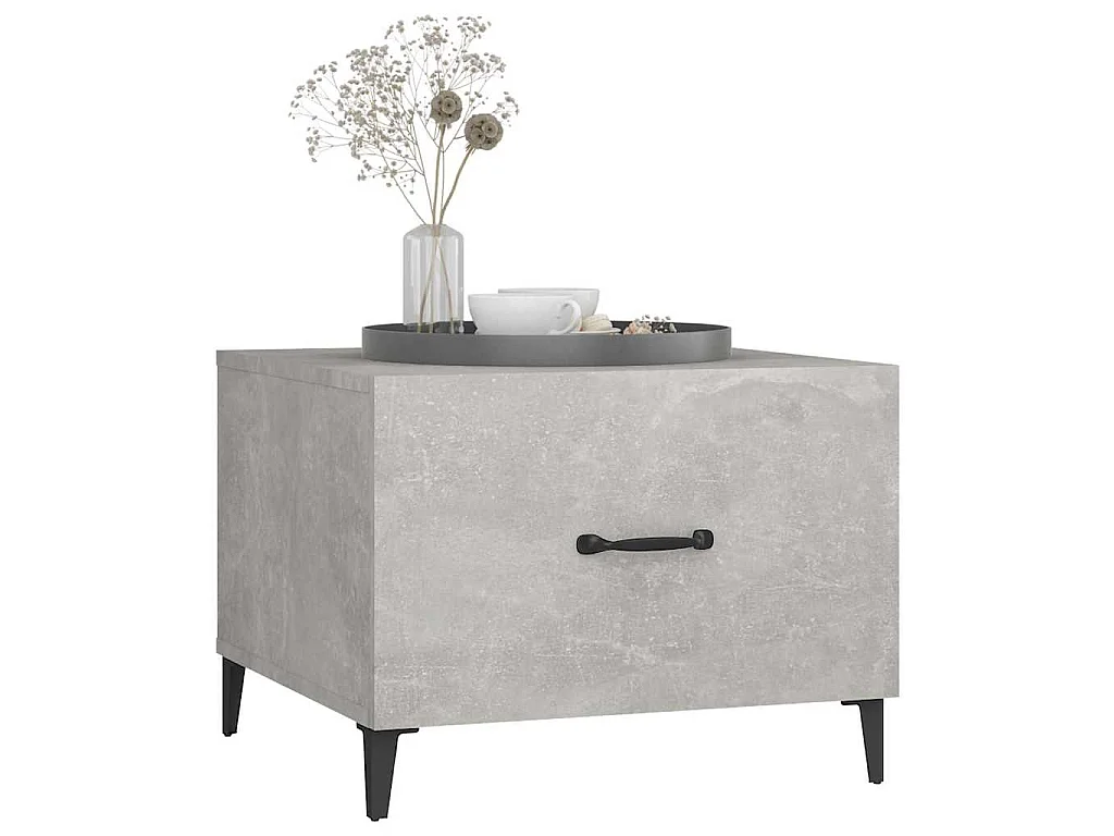 Table basse avec pieds en métal Gris béton 50x50x40 cm