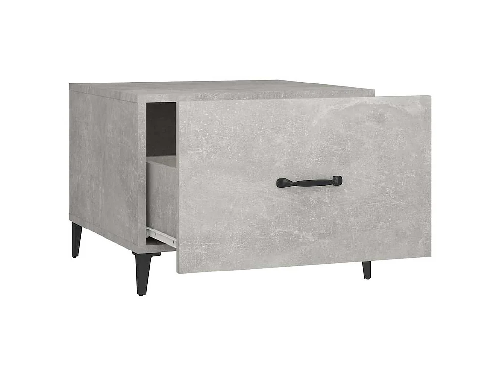 Table basse avec pieds en métal Gris béton 50x50x40 cm