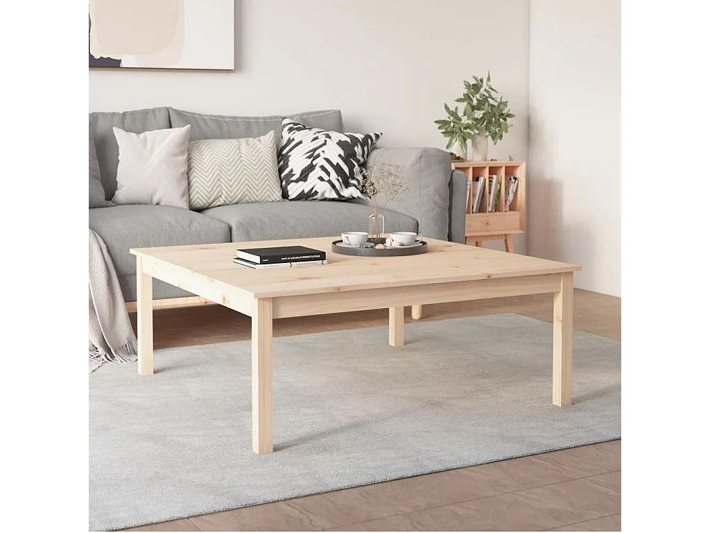 Table basse 100x100x40 cm Bois massif de pin