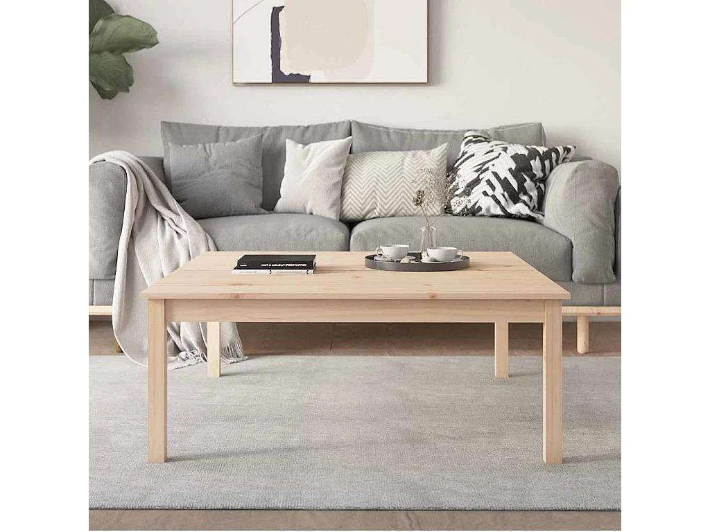 Table basse 100x100x40 cm Bois massif de pin