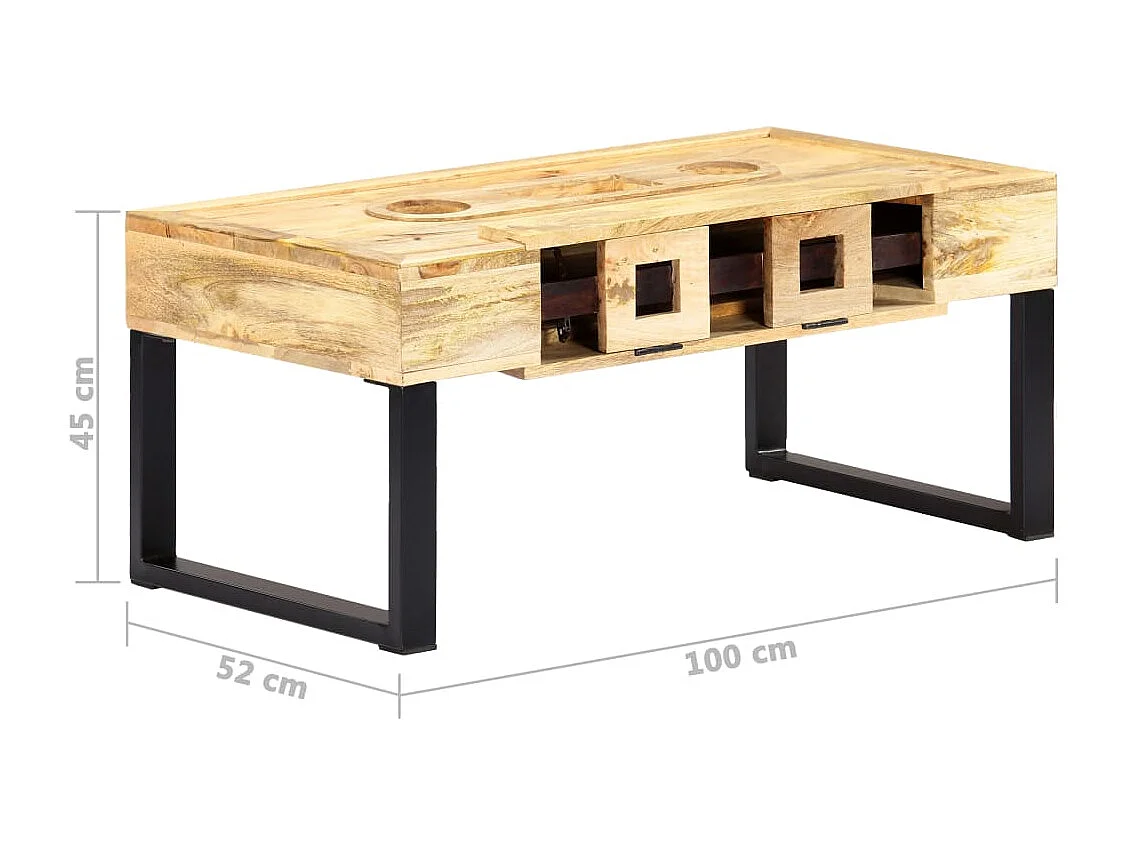 Table basse Style cassette 100x52x45 cm Bois de manguier massif