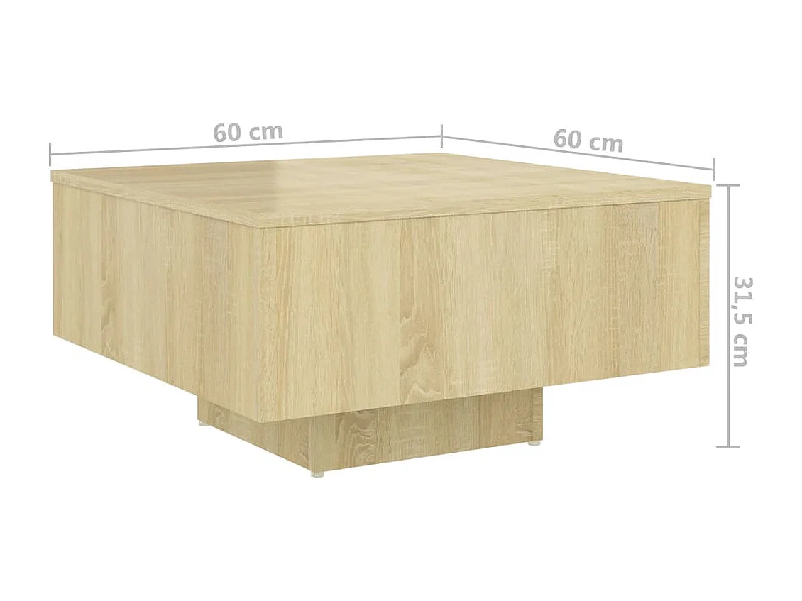 Couchtisch Sonoma-Eiche 60x60x31,5 cm Holzwerkstoff