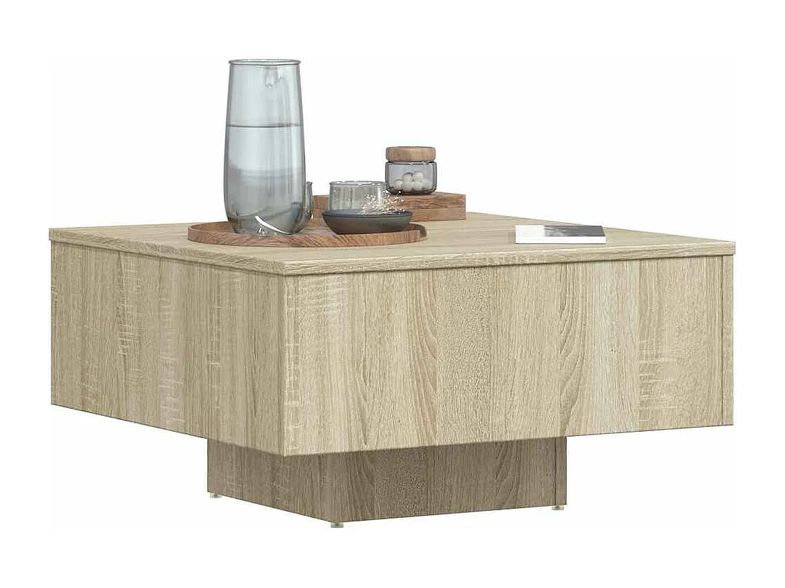 Table basse chêne sonoma 60x60x31,5 cm bois d'ingénierie