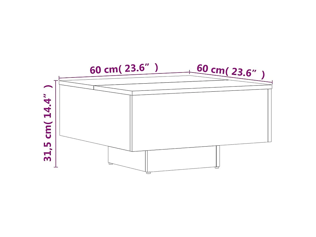 Couchtisch Sonoma-Eiche 60x60x31,5 cm Holzwerkstoff