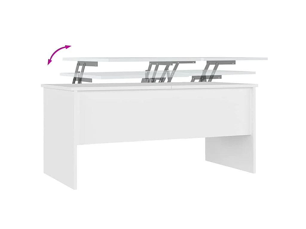 Salontafel 102x50,5x46,5 cm bewerkt hout wit
