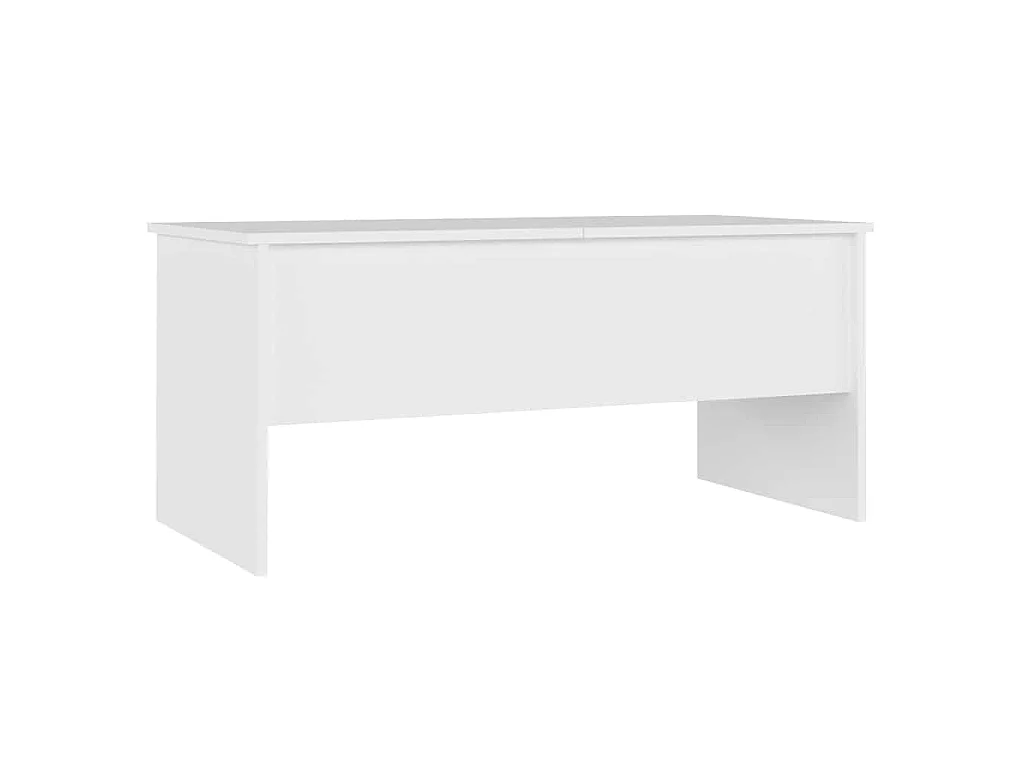 Table basse Blanc 102x50,5x46,5 cm Bois d'ingénierie