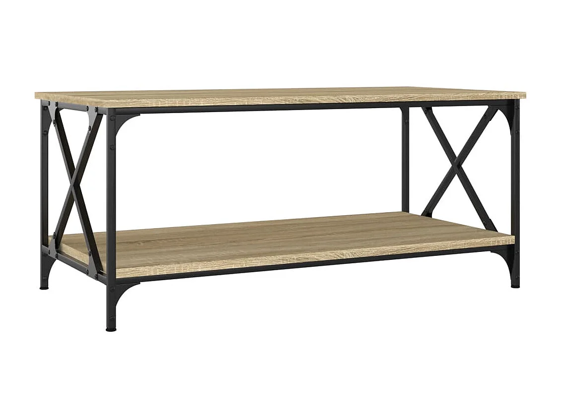 Couchtisch Sonoma Eiche 100x50x45 cm Holzwerkstoff und Eisen