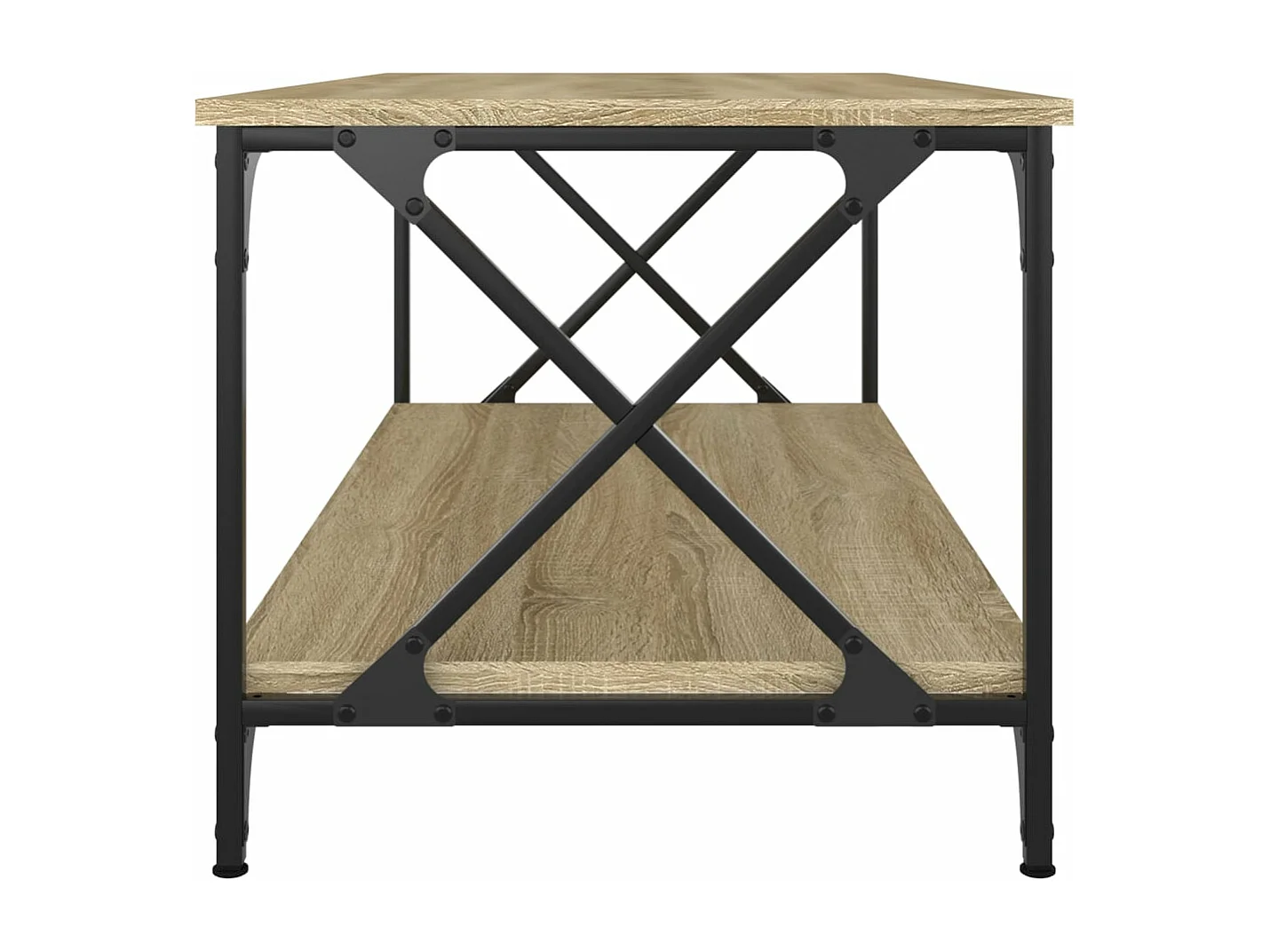 Couchtisch Sonoma Eiche 100x50x45 cm Holzwerkstoff und Eisen