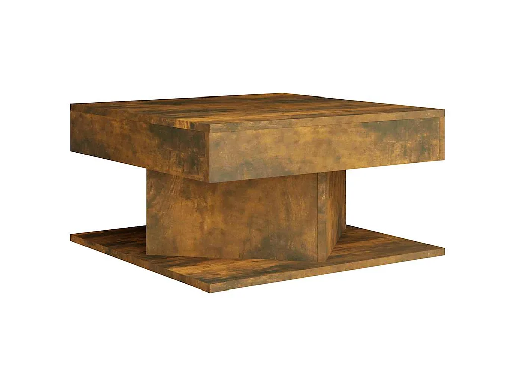 Table basse Chêne fumé 57x57x30 cm Bois d'ingénierie