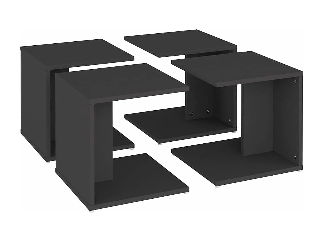 Tables basses 4 pcs gris 33x33x33 cm bois d'ingénierie