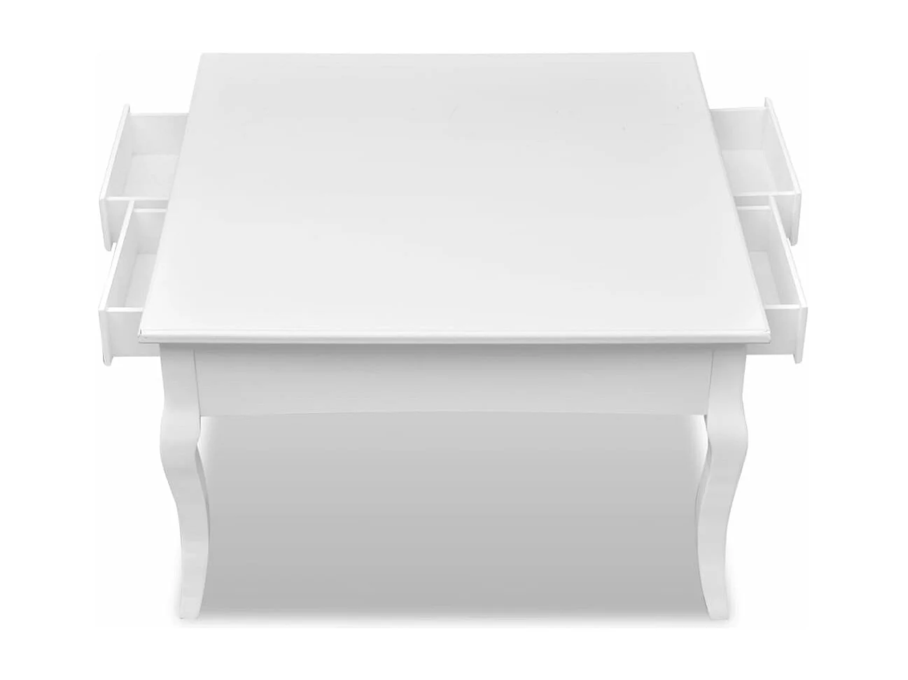 Mesa de centro con 4 cajones blanco