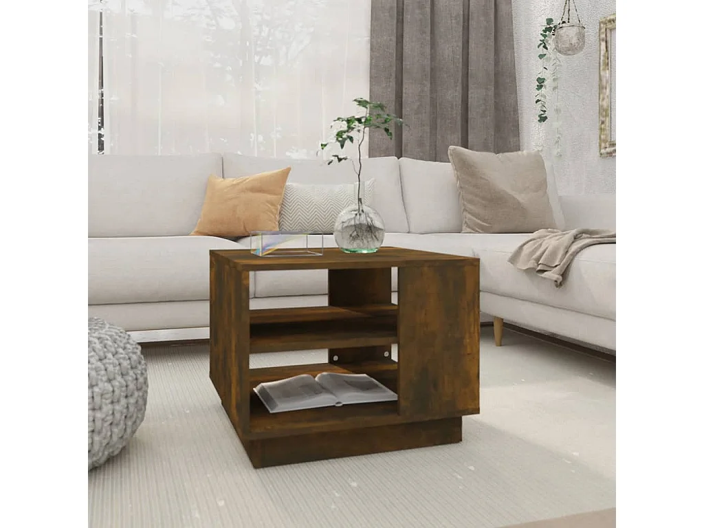 Couchtisch Räuchereiche 55x55x43 cm Holzwerkstoff