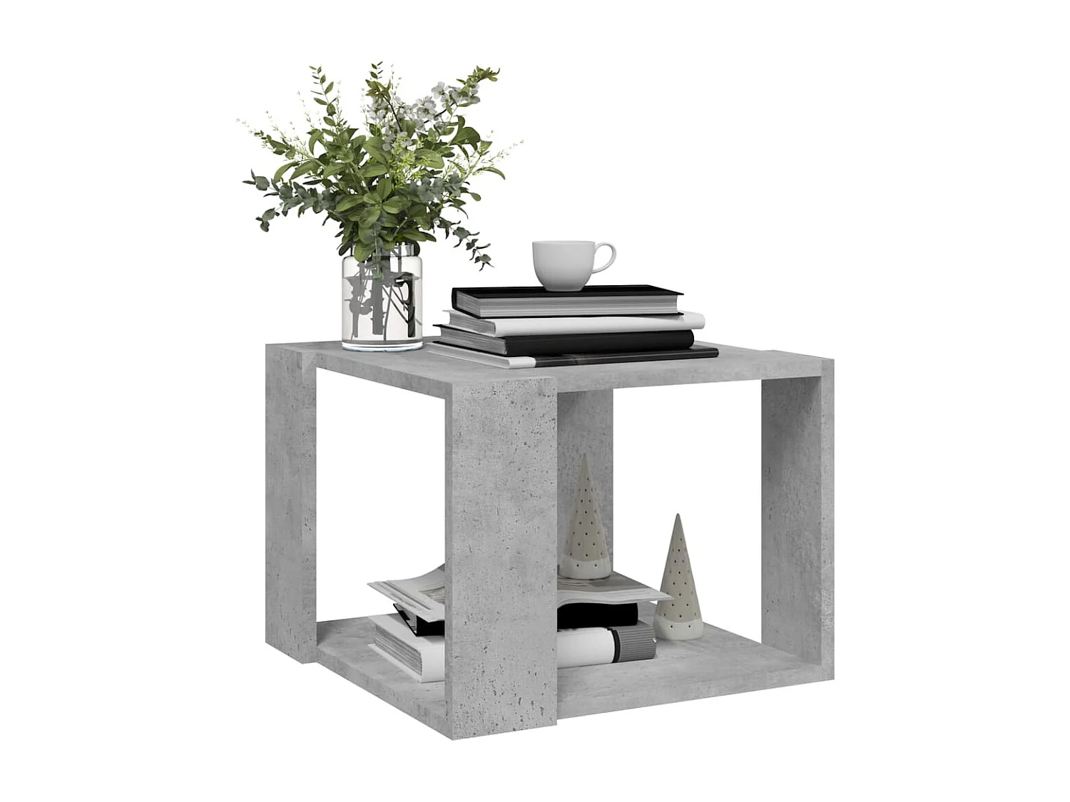 Stolik kawowy 40x40x30 cm drewno przetworzone białe